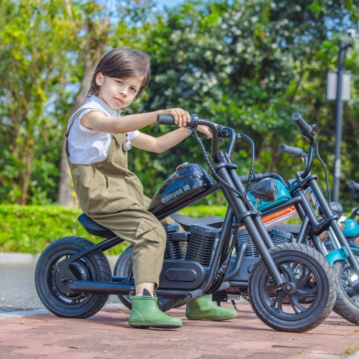 Motocicleta HyperGOGO Cruiser 12 Plus Negra