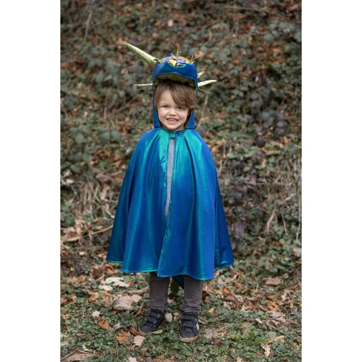 Capa Dragón Metálica Emerald 5-6 Años