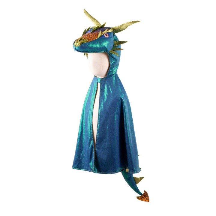 Capa Dragón Metálica Emerald 5-6 Años