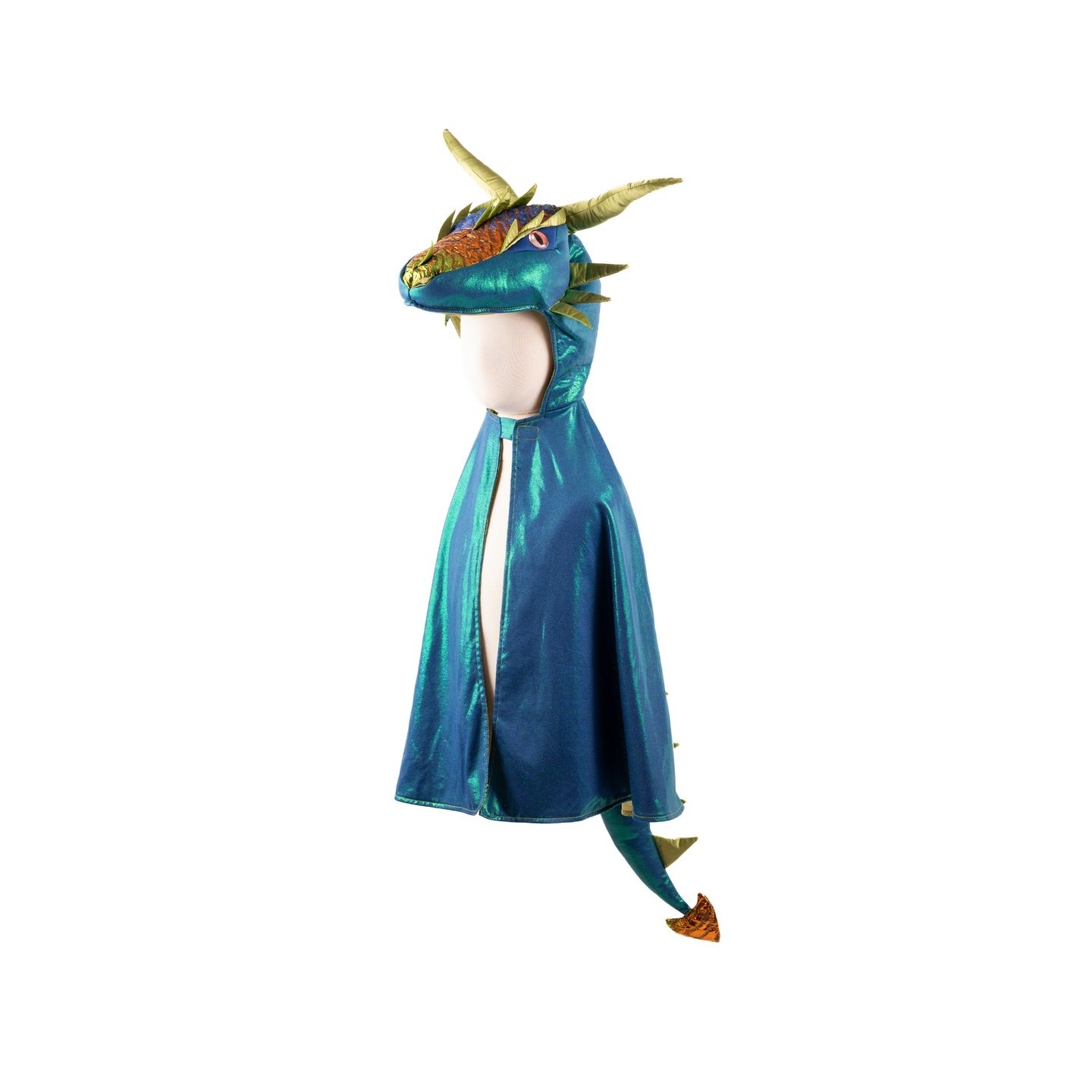Capa Dragón Metálica Emerald 5-6 Años