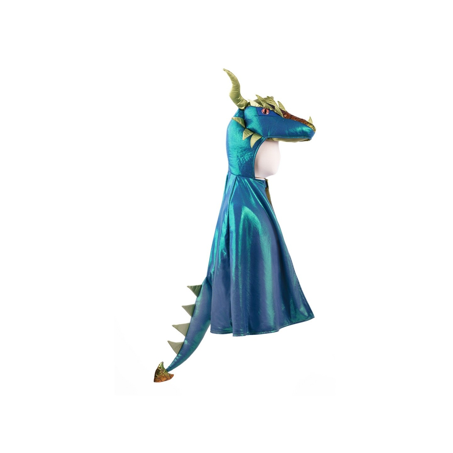 Capa Dragón Metálica Emerald 5-6 Años