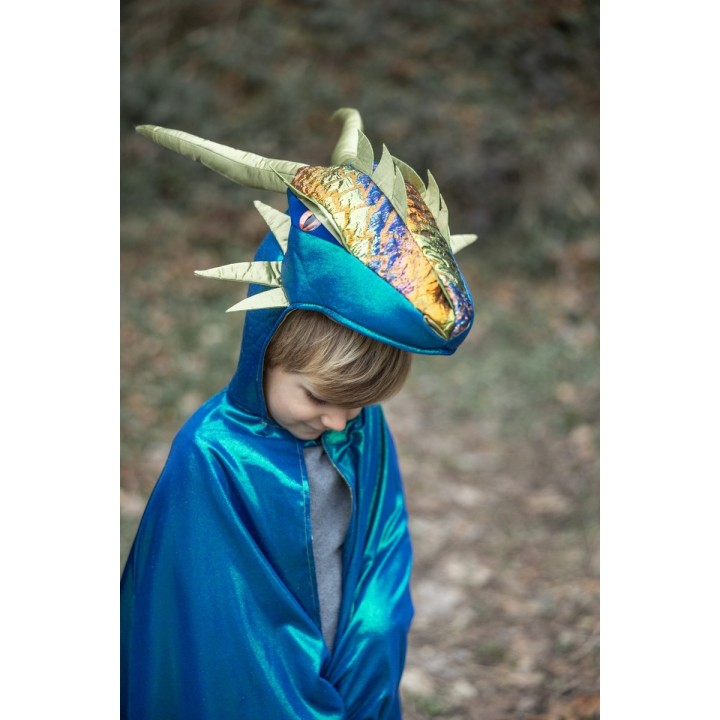 Capa Dragón Metálica Emerald 5-6 Años