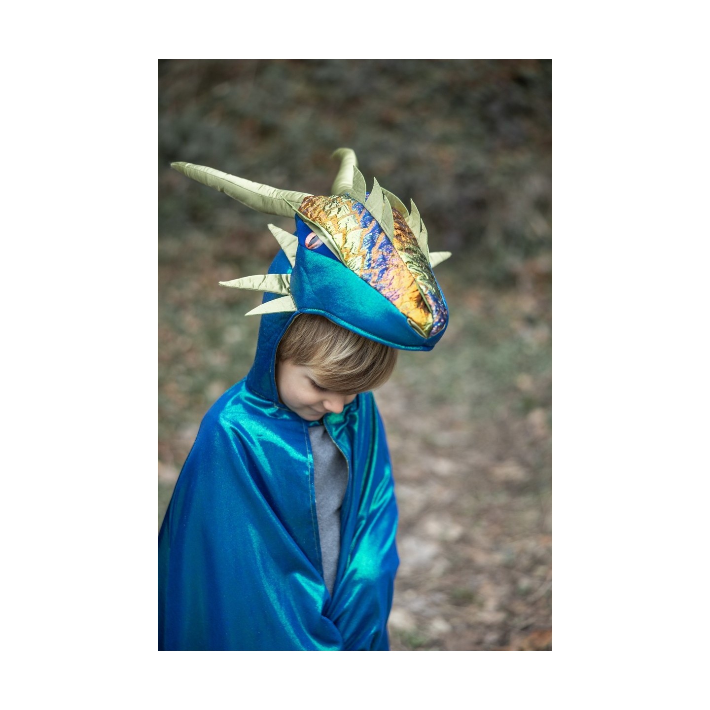 Capa Dragón Metálica Emerald 5-6 Años