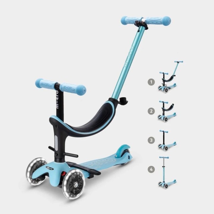 Patinete Evolutivo Micro Mini 4en1 Deluxe LED Azul