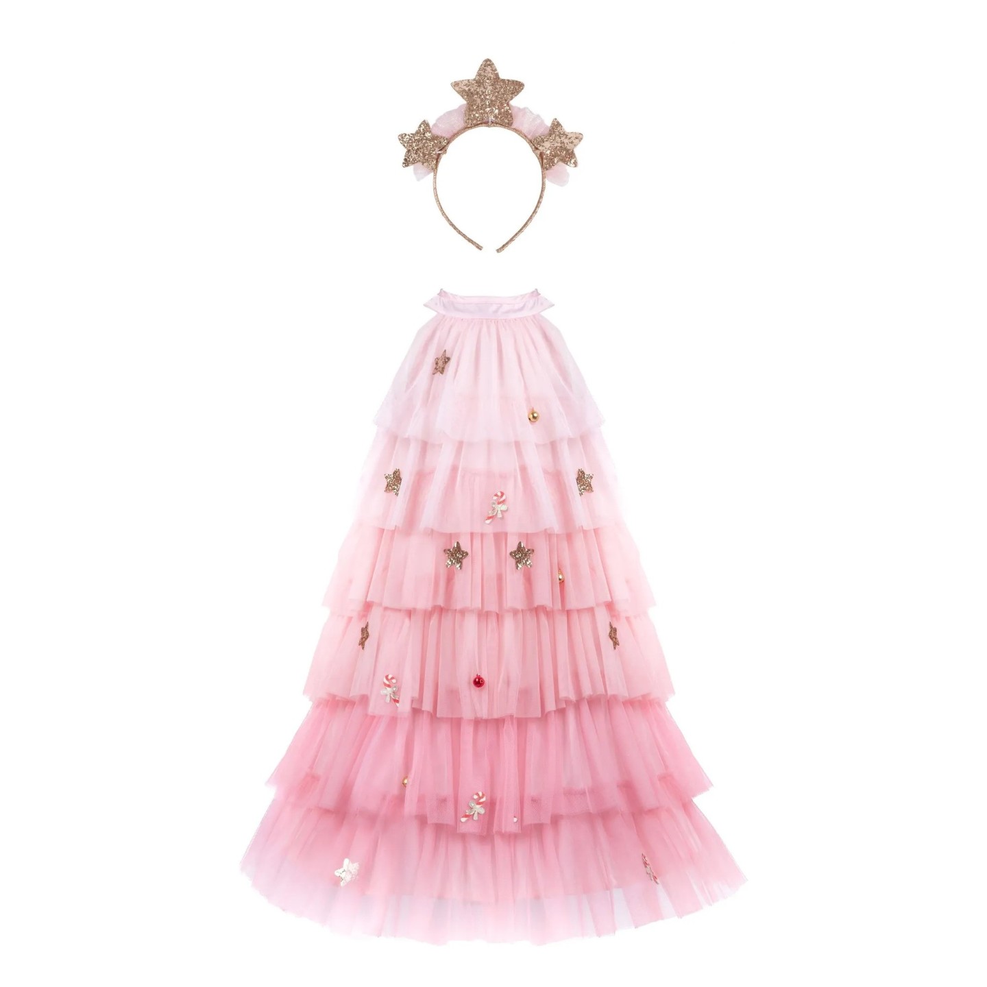 Vestido y Diadema Árbol de Navidad Rosa