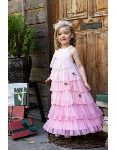 Vestido y Diadema Árbol de Navidad Rosa