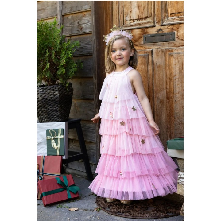 Vestido y Diadema Árbol de Navidad Rosa