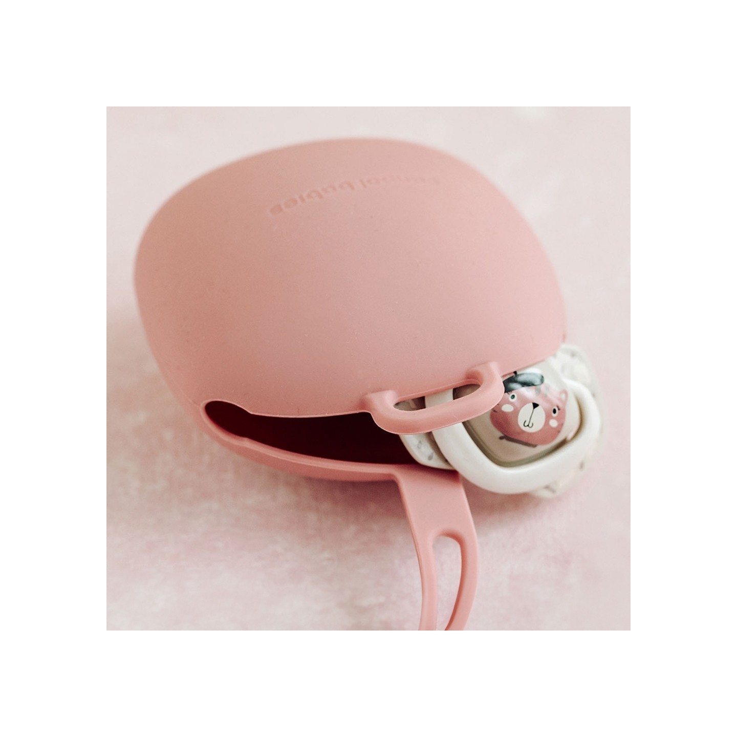 Portachupetes Silicona Rosa