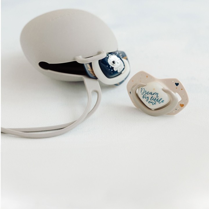 Portachupetes Silicona Beige
