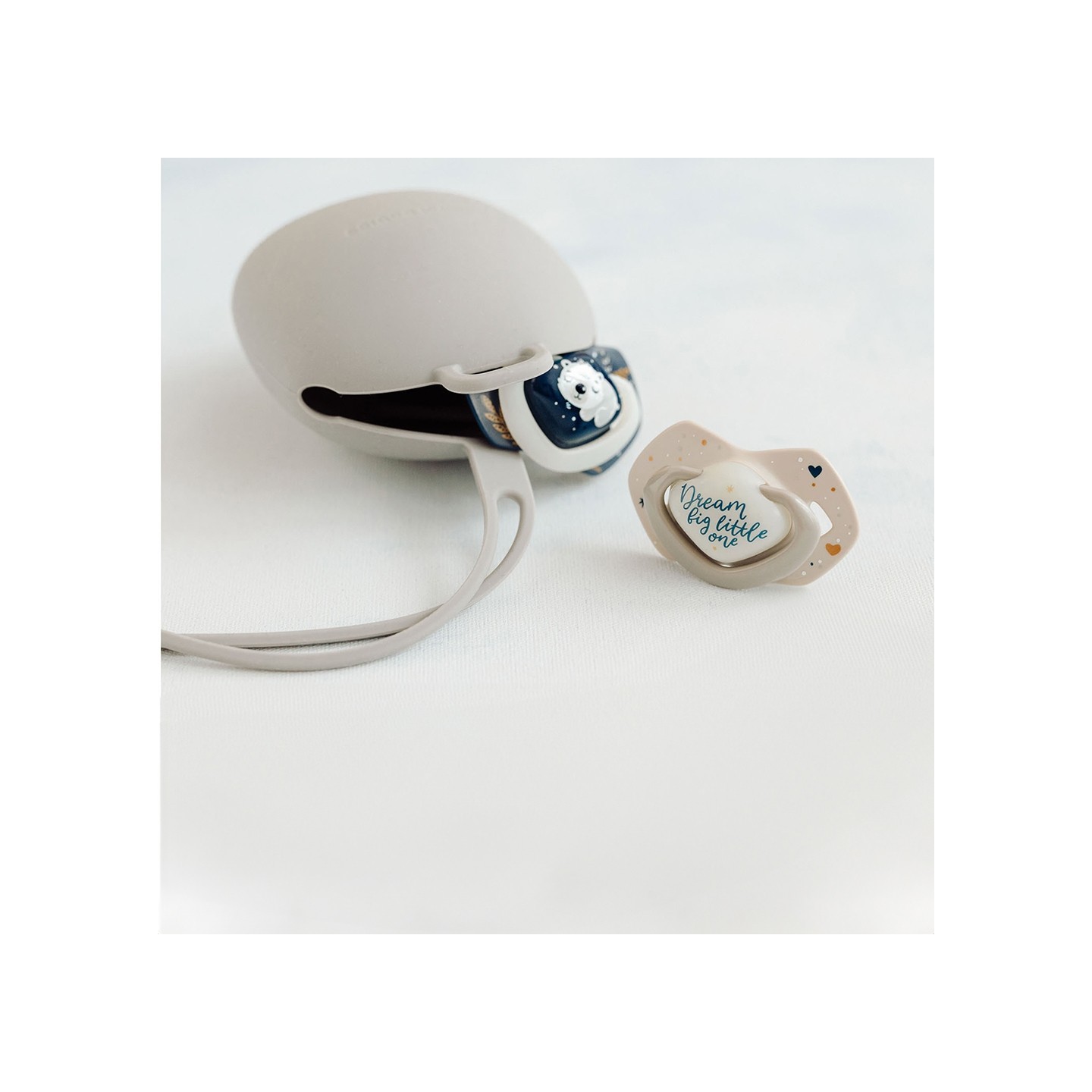 Portachupetes Silicona Beige