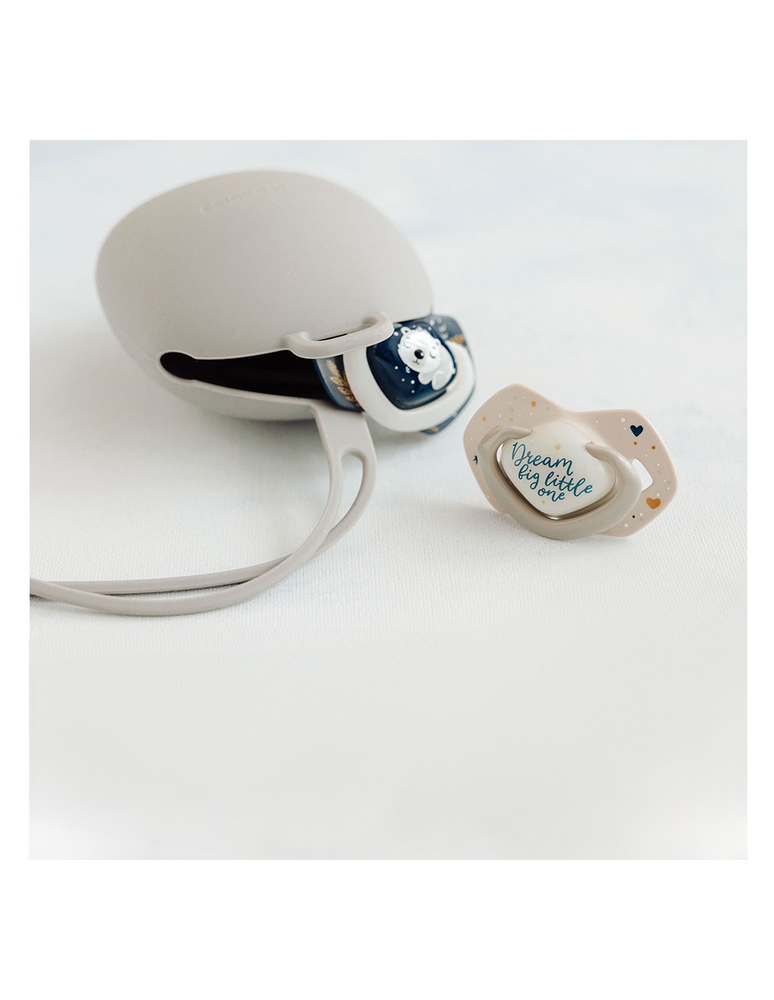 Portachupetes Silicona Beige