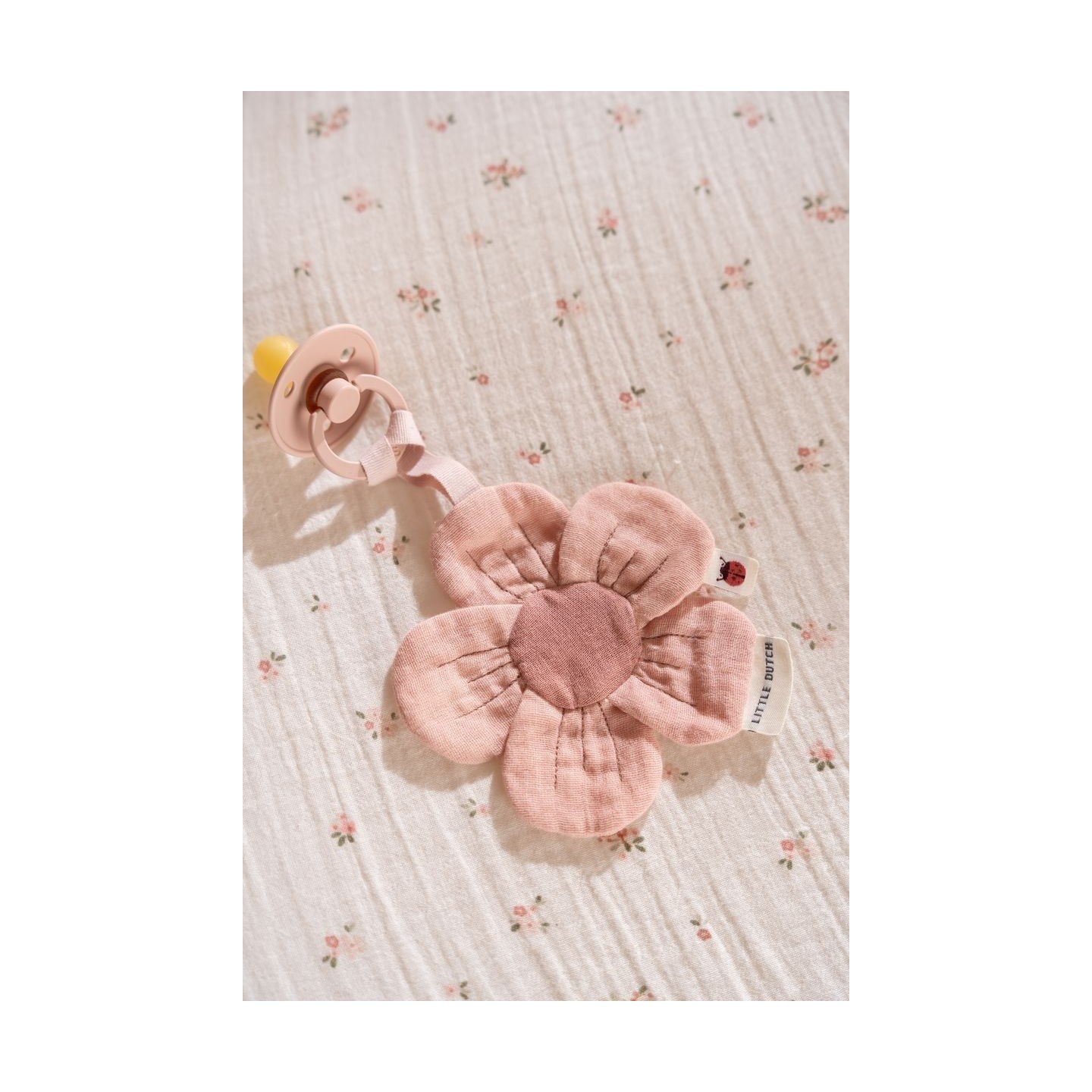 Chupetero Muselina Flor Fairy Garden