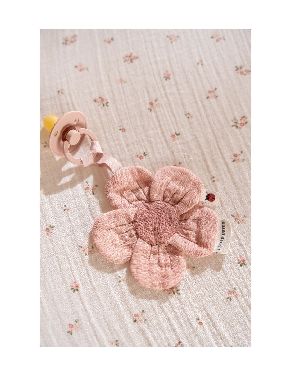 Chupetero Muselina Flor Fairy Garden