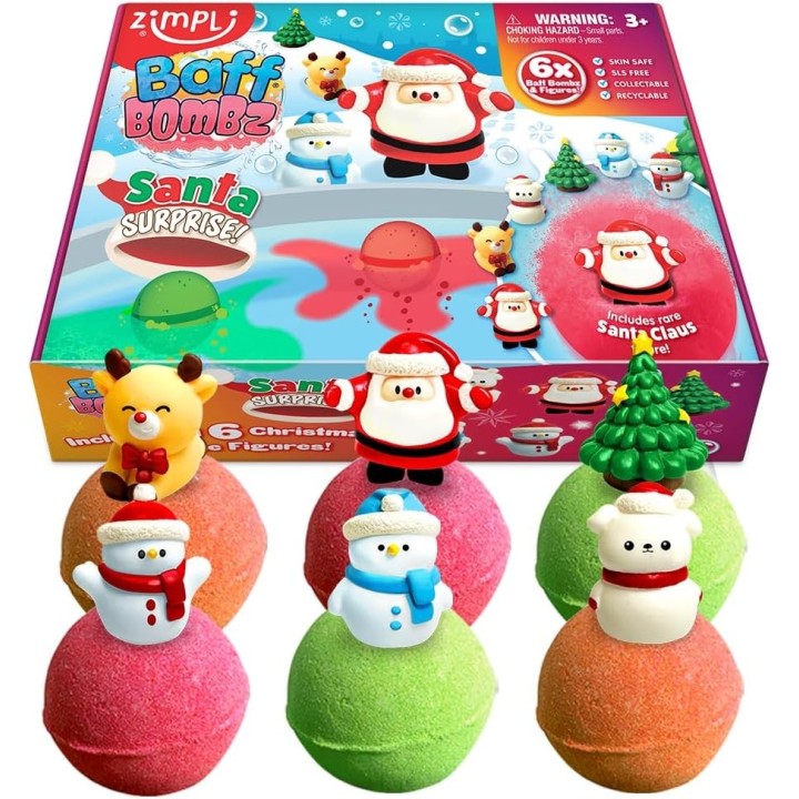 Pack 6 Bombas de Baño sorpresa Papa Noel