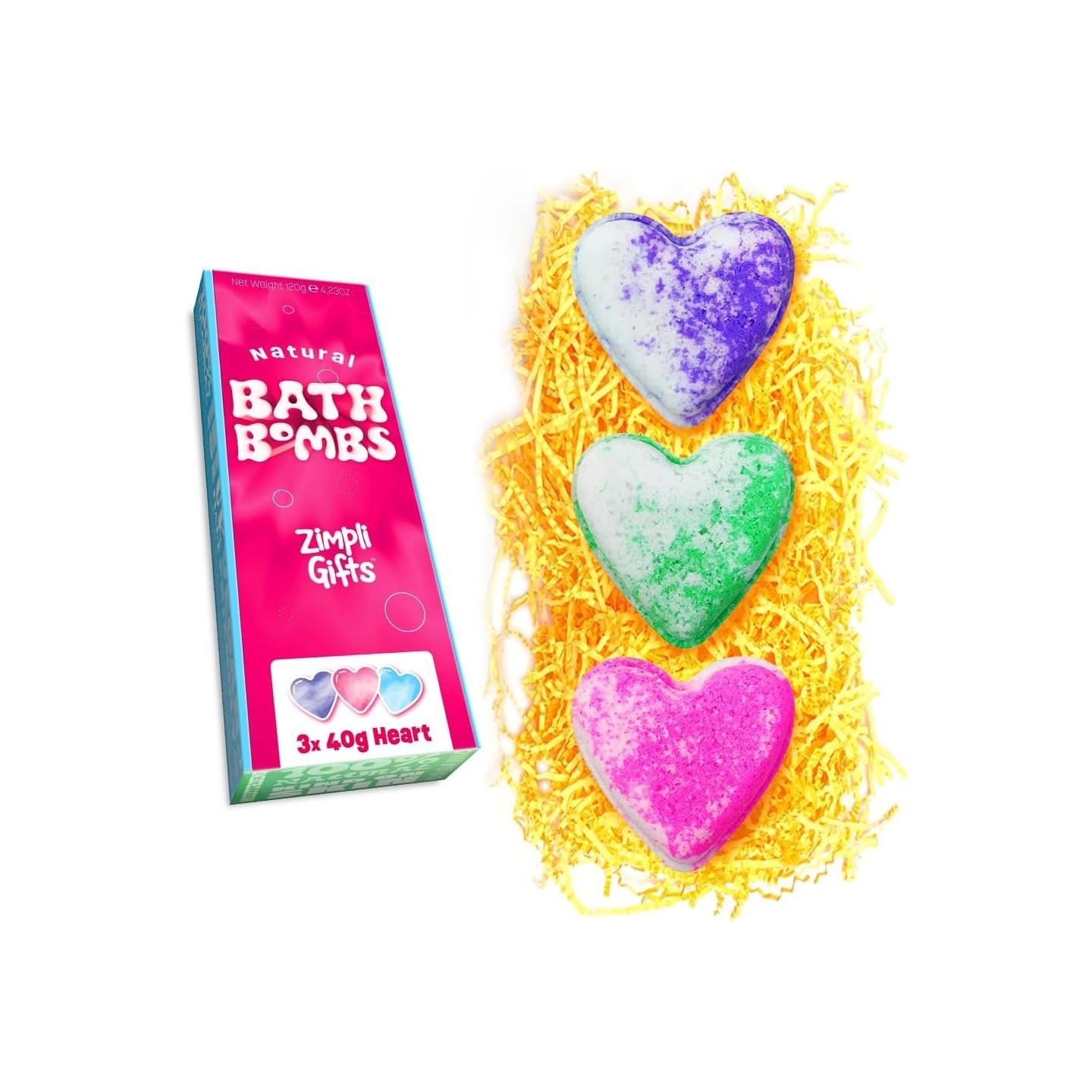Pack 3 Bombas de Baño Corazón