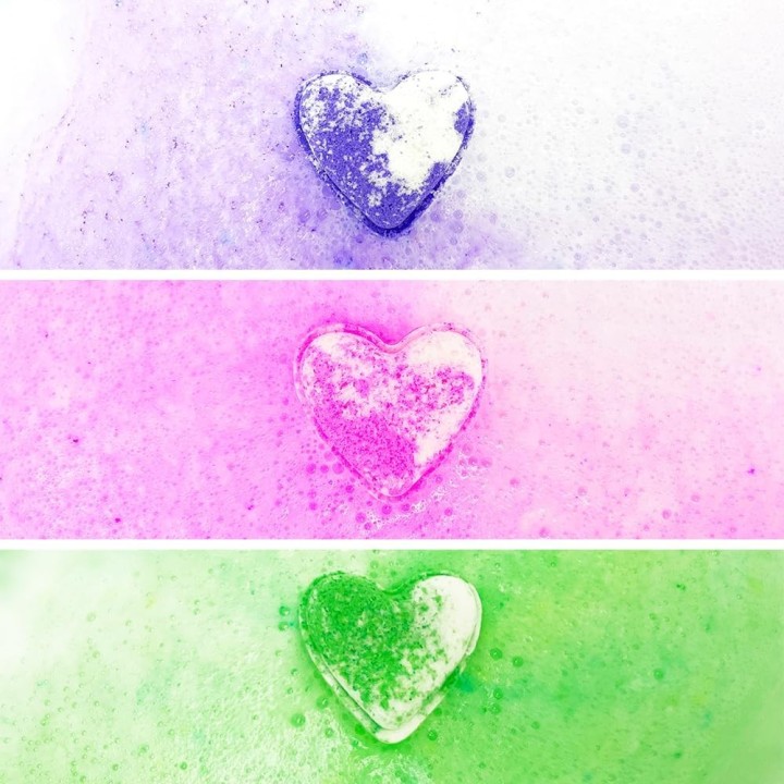 Pack 3 Bombas de Baño Corazón