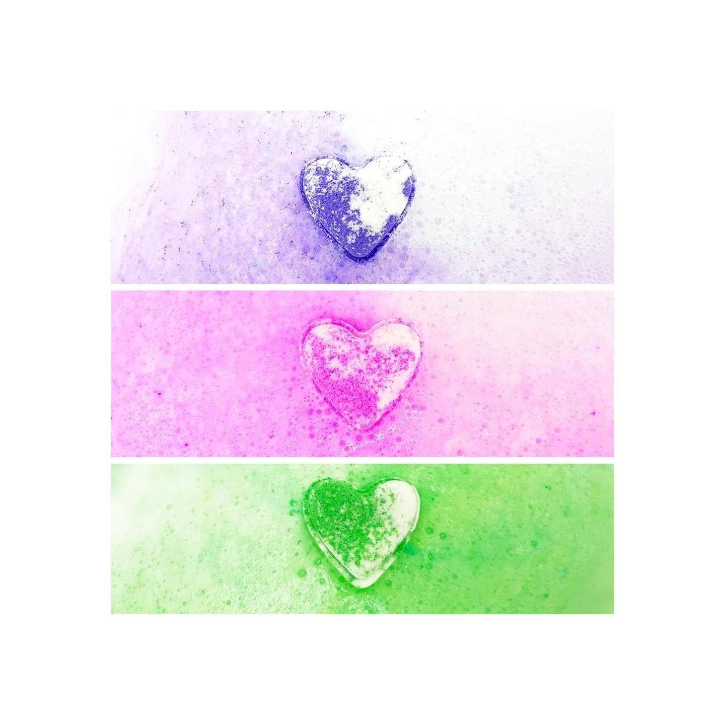 Pack 3 Bombas de Baño Corazón