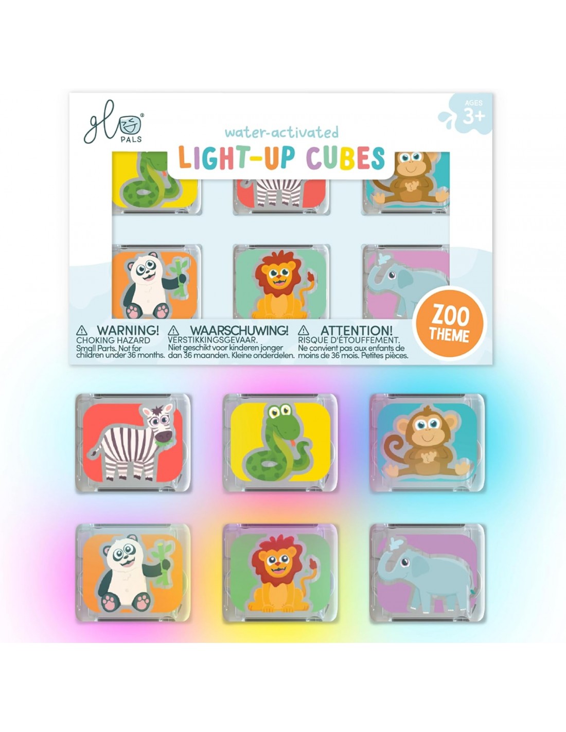 Set 6 cubos con luz Glo Pals Edición Limitada - Zoo