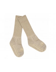 Calcetines Antideslizante Bambú Glitter Champagne Beige