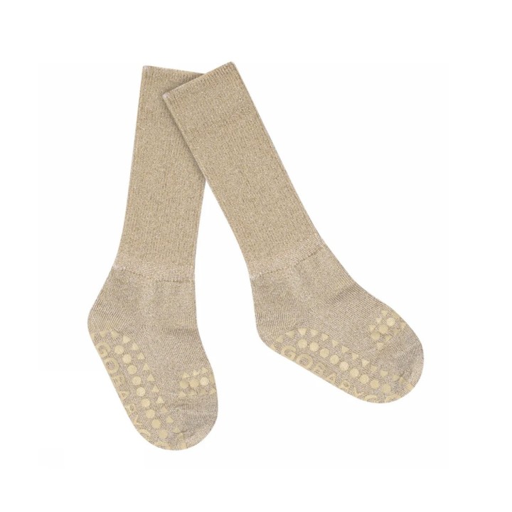 Calcetines Antideslizante Bambú Glitter Champagne Beige