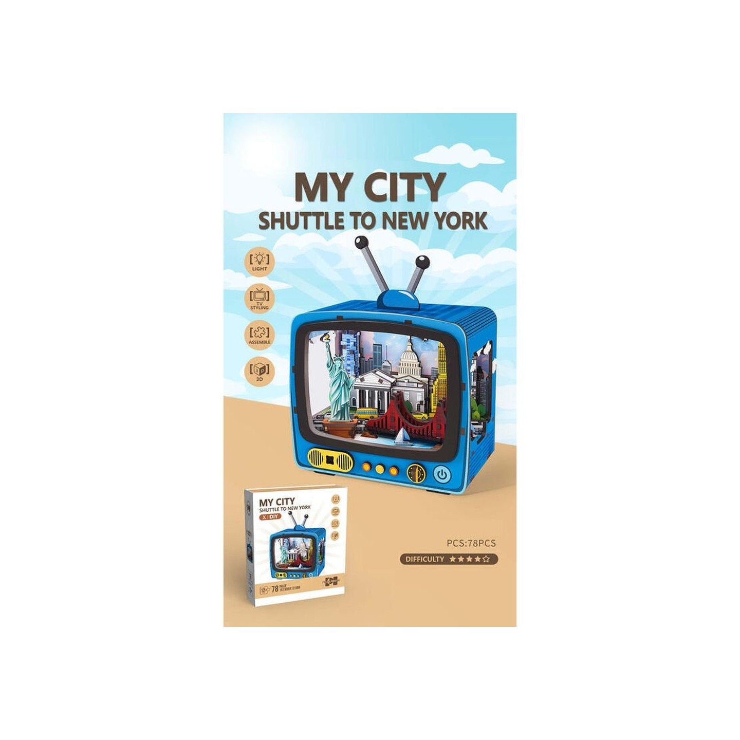 Puzle Madera 3D TV My City New York 78 Piezas