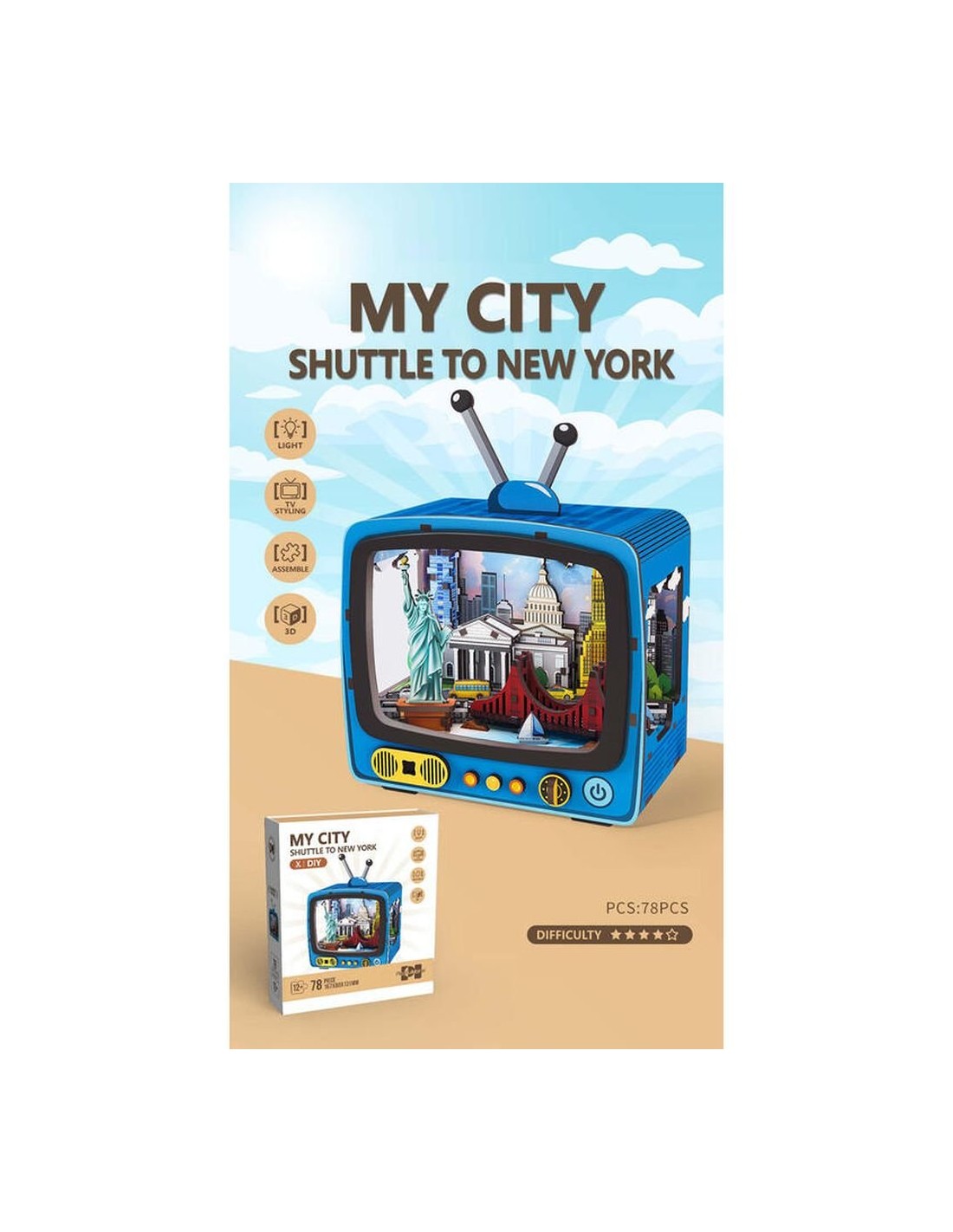 Puzle Madera 3D TV My City New York 78 Piezas