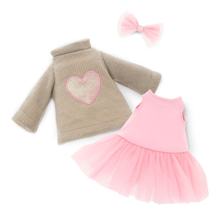 Conjunto de ropa peluches - Corazón Rosa