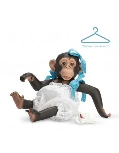 Vestido Lola La Chimpancé Pelle Blanco Lazos Puntilla Azul