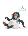 Vestido Lola La Chimpancé Pelle Blanco Lazos Puntilla Azul