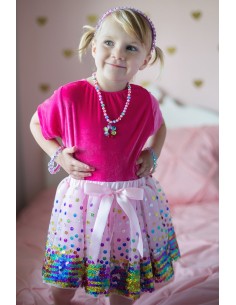 Falda Lentejuelas Pink Party Fun 4-6 Años