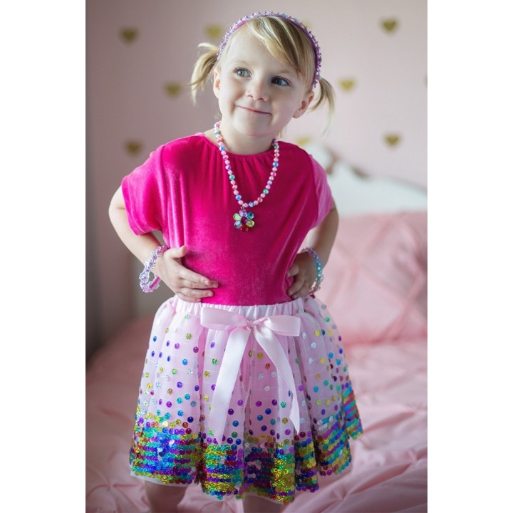 Falda Lentejuelas Pink Party Fun 4-6 Años