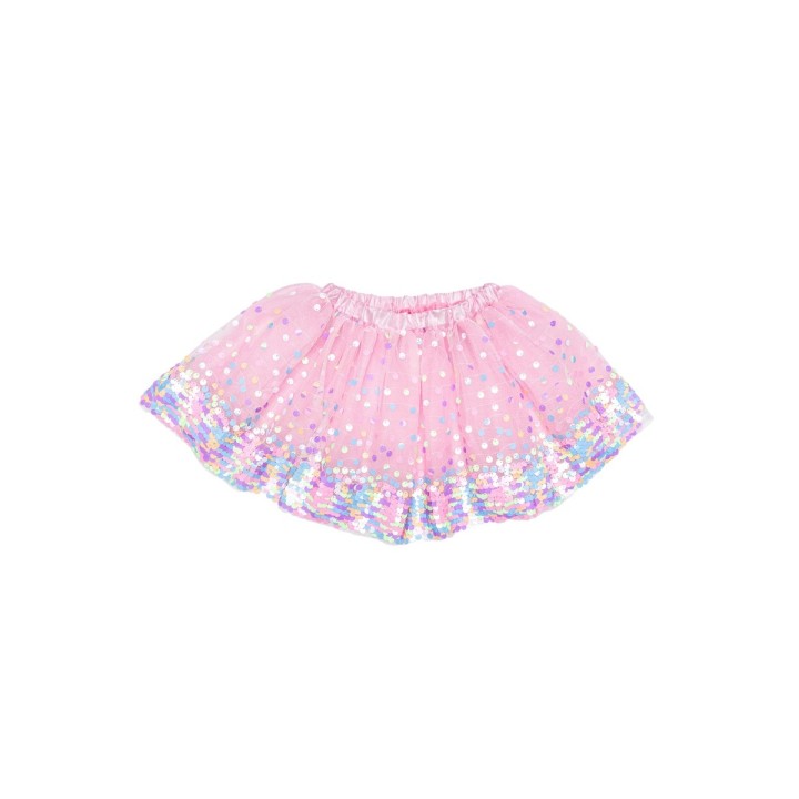 Falda Lentejuelas Pink Neon Party Fun 4-6 Años