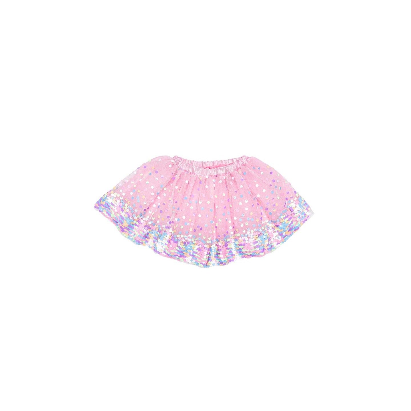 Falda Lentejuelas Pink Neon Party Fun 4-6 Años