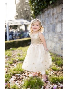 Vestido de Fiesta Dorado con Lentejuelas