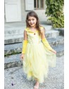 Vestido de Princesa Amarillo con Calentadores de Brazos