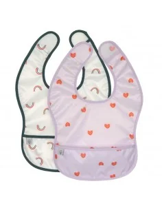 Pack 2 Baberos Ligeros Heart Lavender