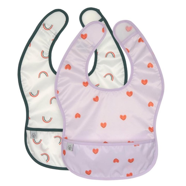 Pack 2 Baberos Ligeros Heart Lavender