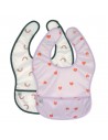Pack 2 Baberos Ligeros Heart Lavender