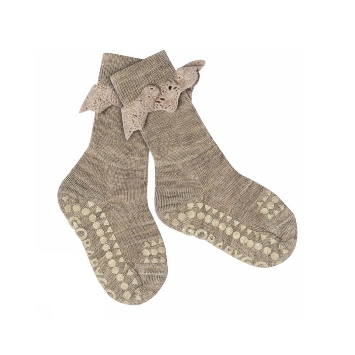 Calcetines Antideslizante Lana Merino Light Brown Melange