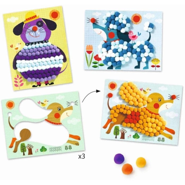 Cuadro de Pompones Perritos