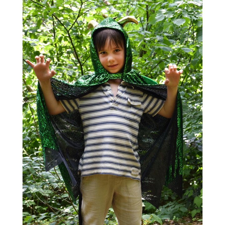 Capa Dinosaurio Verde 3-8 Años