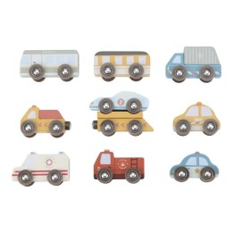 Set de 9 Vehículos de Madera