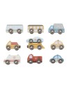 Set de 9 Vehículos de Madera