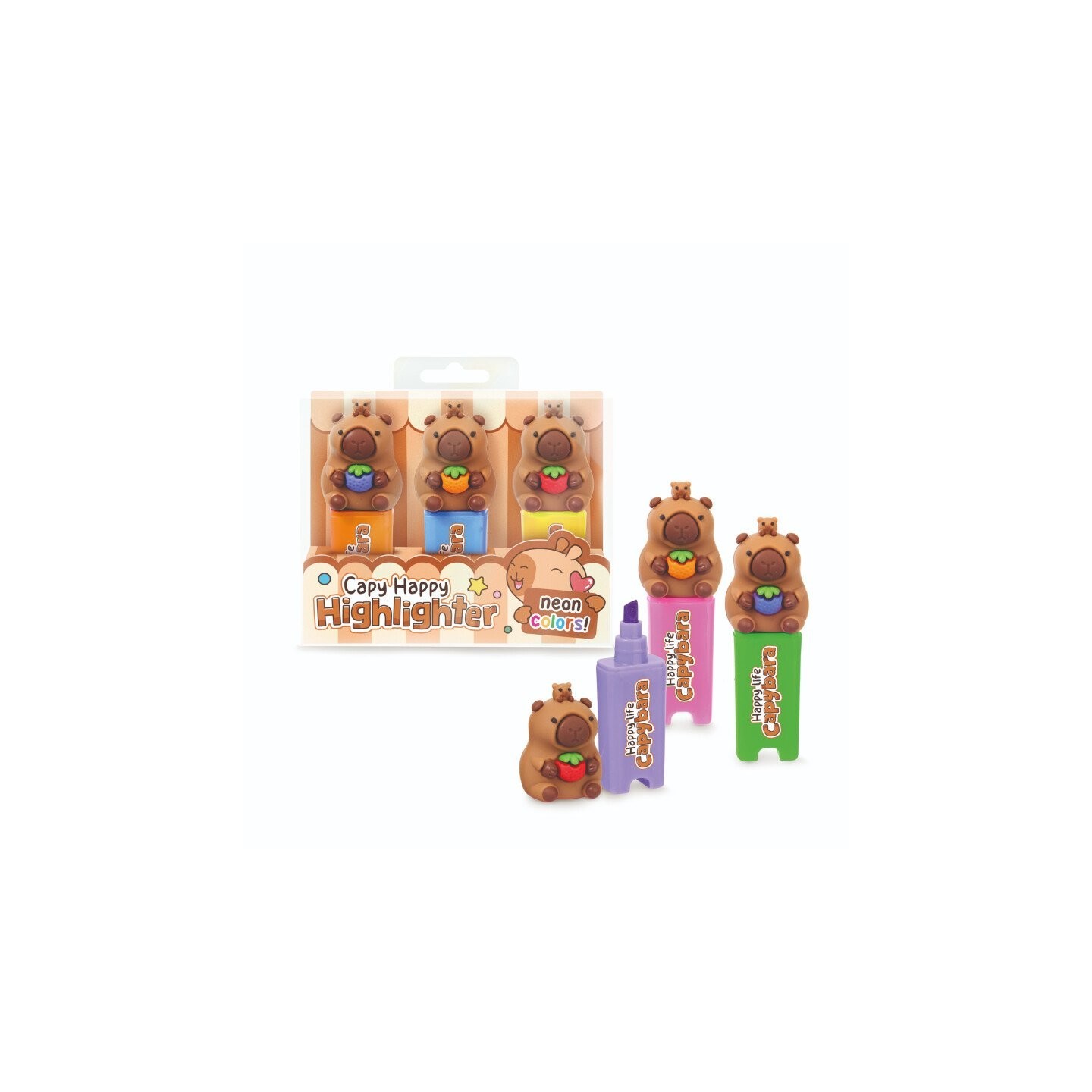 Set 3 Subrayadores Capibara