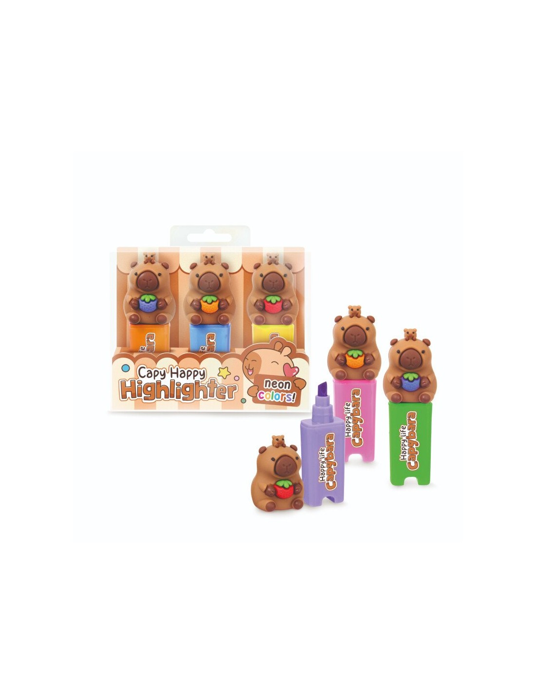Set 3 Subrayadores Capibara