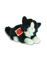 Peluche Gato Acostado Blanco y Negro