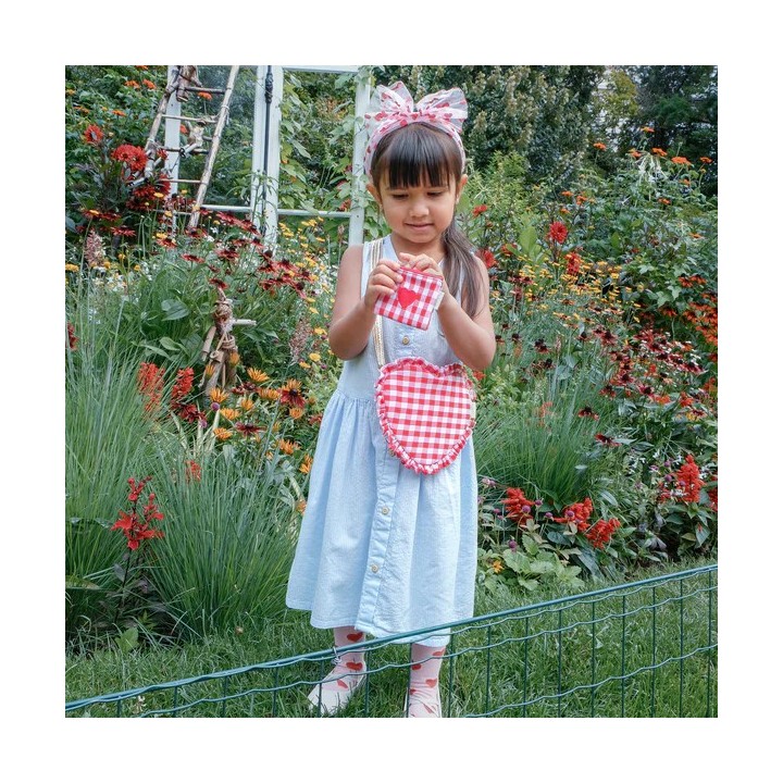 Bolso Corazon Gingham Rosa