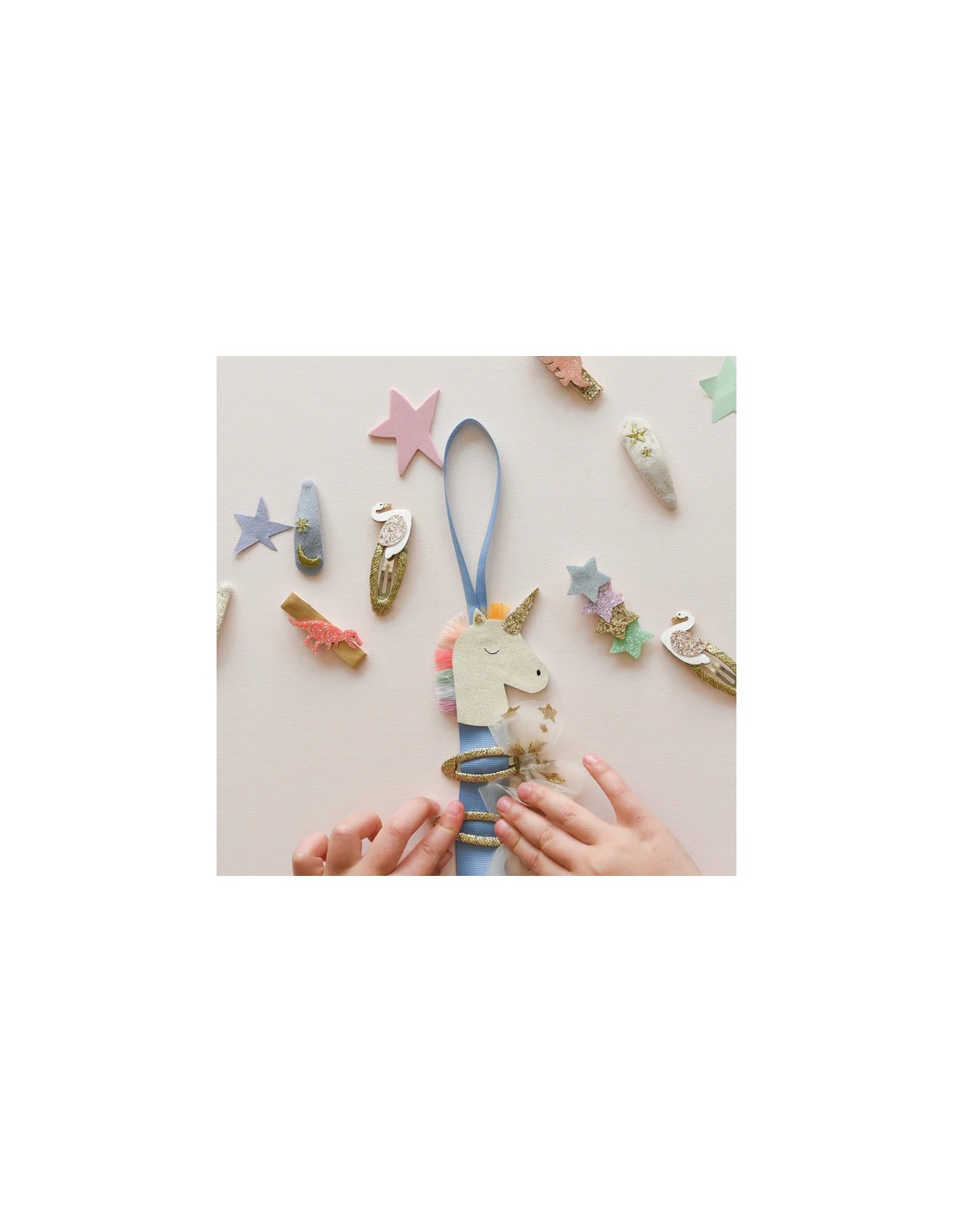 Colgador de Trabas para el Pelo Unicornio Arcoiris