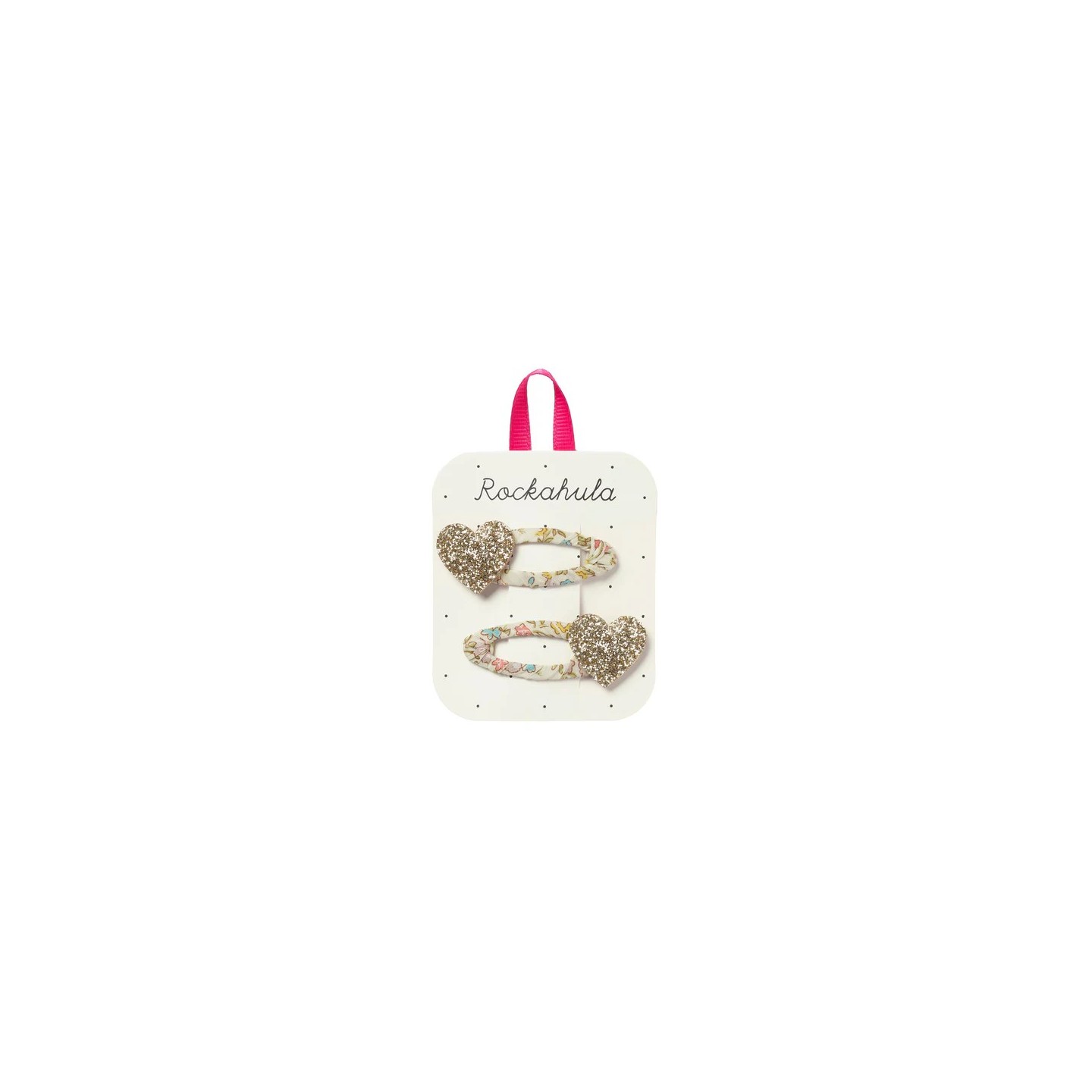 Clips Corazones Petal Brillantina
