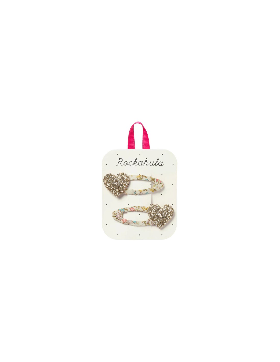 Clips Corazones Petal Brillantina